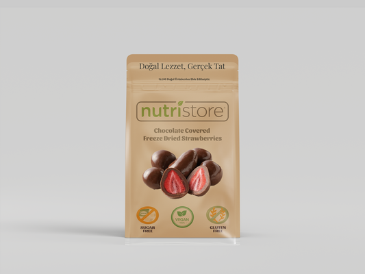 Bitter Çikolatalı Çilek -Dark Chocolate Freeze Dried Strawberries